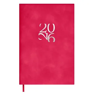 Ежедневник дат. 2026г. А6 120л "Бейбискин" малиновый, кожзам, мягк. переплет, тисн. фольгой, офсет, справ.мат-лы, ляссе, инд.уп 3116566