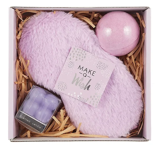 Подарочный набор Lavender Dream (свеча, бомбочка, маска для сна, открытка) (18х17) (12-Guangfa-P8) 3048011 — 2