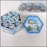 Набор из 7-и новогодних украшений "Шар" (7см) (554590) (Ремеко РС)