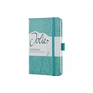 Блокнот для записей А6, 174стр Jolie, тверд. обложка, матовое покрытие с тиснен. "Зеленая утонченность" 340656