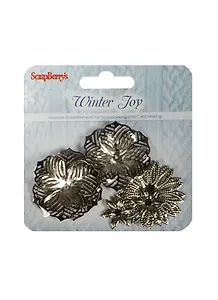 ХОББИ И ТЫ Набор металлических цветов Зимнее Утро, 3 шт