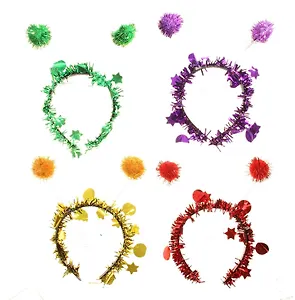 Ободок карнавальный шарики блеск мишура