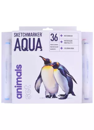 Маркеры акварельные 36цв Aqua Pro Animals, к/к, Sketchmarker — 262601 — 1