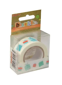 ХОББИ И ТЫ ScrapBerrys Бумажная клейкая лента с принтом Basik&Co Подарочки 15мм*8м