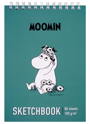Скетчбук А5+ 40л "Moomin" 100г/м2, тв. обложка, софт. тач, евроспираль 2983743