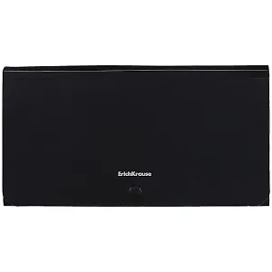 Папка на кнопке 12отд. "Matt Classic" пластик, Check size, черный, Erich Krause