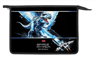 Папка для тетрадей «Dino Space» А4, пластик, на молнии, Hatber