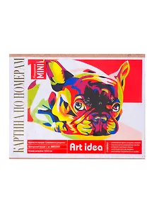 Картина по номерам Французский бульдог (холст на картоне, 16,5х13см.), Art Idea