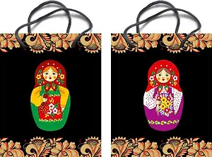 Пакет, АКМ, "Матрешка"  ,17х23х10 см, цвет черный