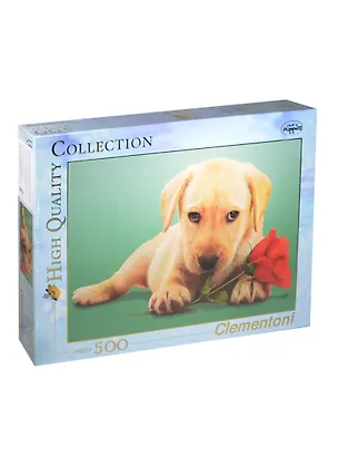 Пазл 500К 30392 Щенок лабрадора с розой (HQ) (коробка) 2422120