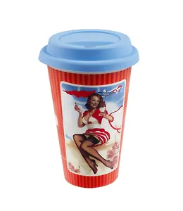 Сувенир Феникс Презент Кружка керамическая с силиконовой крышкой в комплекте 350мл 28323