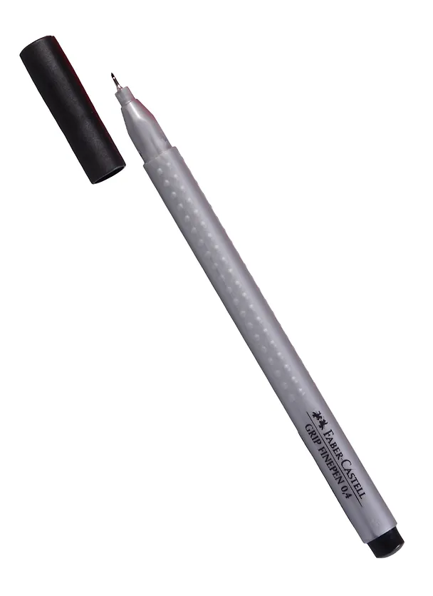 Капиллярная ручка чёрная 0,4 мм, Grip, Faber-Castell 245992 — 1