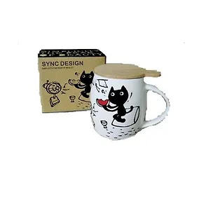 Кружка с крышкой Кошка с сердцем (SN002) 2372263