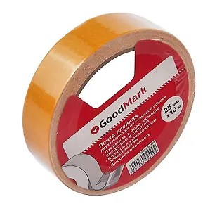 Лента клейкая 25мм*10м двусторонняя на тканевой основе GoodMark