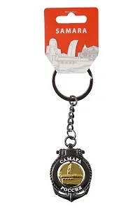 Брелок-якорь черный Стелла Ладья,Герб (металл) (Самара) (121CHB-7-55-1-55-3G)
