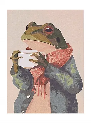 Картина по номерам "Лягушка с кофе", на подрамнике, 30х40 см 3113377