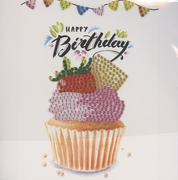 Алмазная мозаика MAZARI Открытка своими руками Happy Birthday, 15х15 см М-10484 2796492 — 1