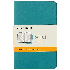 Набор книг для записей Moleskin Cahier Journal Pocket, 3 штуки, голубые, 32 листа, А6