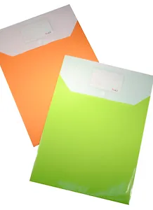 Папка-конверт А4 на кнопке, вертикальная, 2 отделения, ассорти, Bili