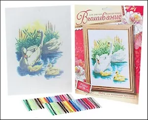 Набор для вышивания крестиком Лебеди (537334) (20х28см) (упаковка)