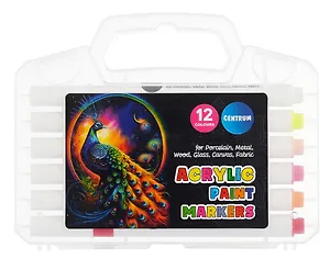 Маркеры акриловые 12цв ПВХ-пенал, CENTRUM