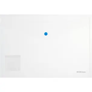 Папка-конверт А4 на кнопке "Glossy Clear" прозрачн.пластик, цв.кнопка, Erich Krause 259655