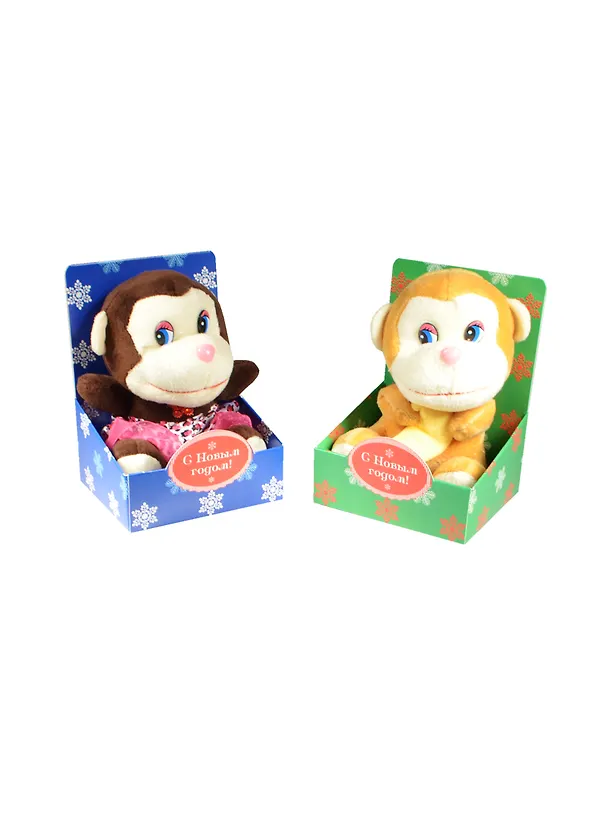 Обезьянка в коробке новогодняя (14 см) 2481541 — 1