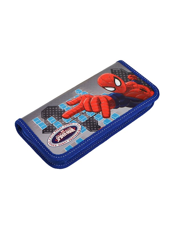 Пенал школьный 1отд. "Spider-man" 20*9*3см, ламин., печать по фольге, конгрев, крепление для канц.принадл., голубой, Disney 232329 — 1
