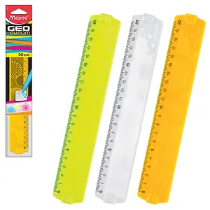 Линейка Maped Geometric, 20 см, тонированная, ассорти, упак. с европодв., 242021, 254120