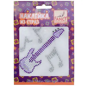 Набор для творчества ACTION! Fancy Creative Наклейка из страз металлик Гитара/череп 7,5*7см, полимерная