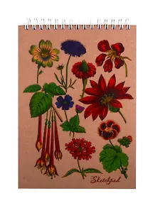 Скетчбук А5 40л "Ботанический сад", белый офсет., 120г/м2, обложка крафт картон, выборочный лак, евроспираль