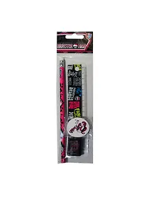 Набор канцелярский "Мonster high" (линейка 15см, карандаш, точилка, ластик) инд.уп., подвес, Академия Групп