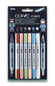 Набор маркеров Copic Ciao "Скрапбукинг №2", 5 цветов + блендер