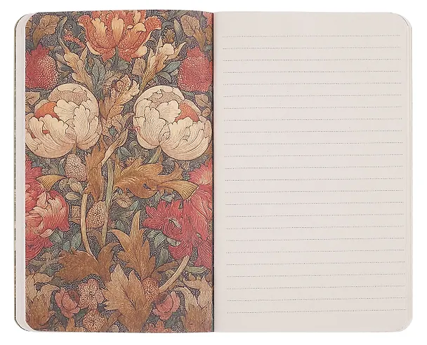 Книга для записей 130*210 32л "FLORA DESIGN. Inspired by William Morris (розовые и голубые цветы)" скрепка 3125593 — 6