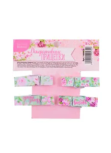 Набор декоративных прищепок "Цветы шебби" (4 шт), 10х10см 1499470