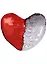Подушка с пайетками Сердце красное с серебром (Р3301) (45х45) — 2634194 — 1