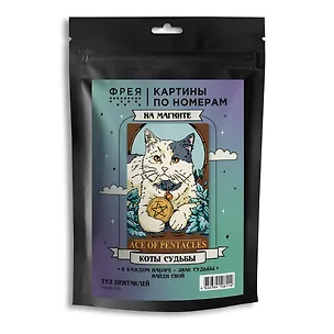 "ФРЕЯ" PNBM-045 Набор для раскрашивания по номерам (на магните) ( с краской-металлик ) 15 х 10 см "Туз пентаклей" 3147846
