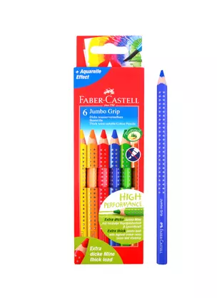 Карандаши цветные Faber-Castell, Jumbo Grip, 6 цветов — 255797 — 1