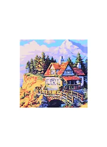Холст с красками по номерам Уютный домик в лесу (ХК-8832) (20х20см) (14цв) (Рыжий Кот) (3+) (коробка)