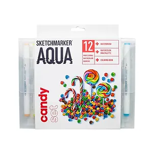 Маркеры акварельные 12цв Aqua Pro Candy Set, к/к, Sketchmarker
