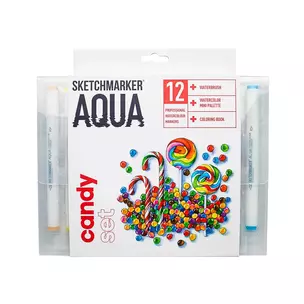 Маркеры акварельные 12цв Aqua Pro Candy Set, к/к, Sketchmarker — 262593 — 1