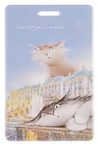 Чехол для карточек вертикальный СПб Пушистый Петербург Франческо и Жан на заслуженном отдыхе (ДК2025-493)