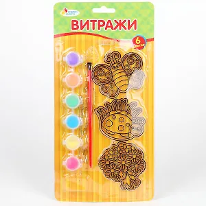 Набор из трех витражей (+ краска и кисточка) (3623-SC-MM) (173890) (блистер) (в ассорт.)