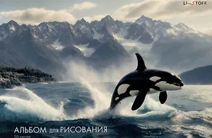 Альбом для рисования 30л А4 "Косатка" склейка, мел.картон, твин-лак