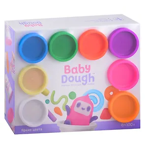 Тесто для лепки "BabyDough". Набор 8 цветов (яркие цвета)