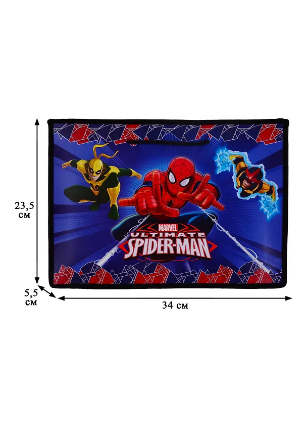 Папка для тетрадей А4 "Spiderman" пластик, молния, ручки, 34*23,5*5,5 250319 — 2