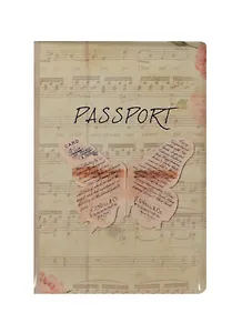 Обложка для паспорта Бабочка с нотами