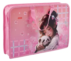 Папка для тетрадей А4 "Нежные моменты" 34*24,5*7см, пластик, молния, текст.ручки