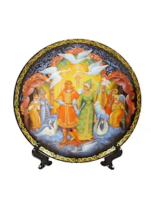 Тарелка настенная с подставкой Русские народные мотивы (D=21см) (6642005)
