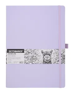 Скетчбук 21*29.7 80л "Sketchmarker" фиолетовый пастельный, 140г/м2, слоновая кость, тв.обл